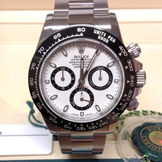 Daytona crono acciaio  ceramica  bianco